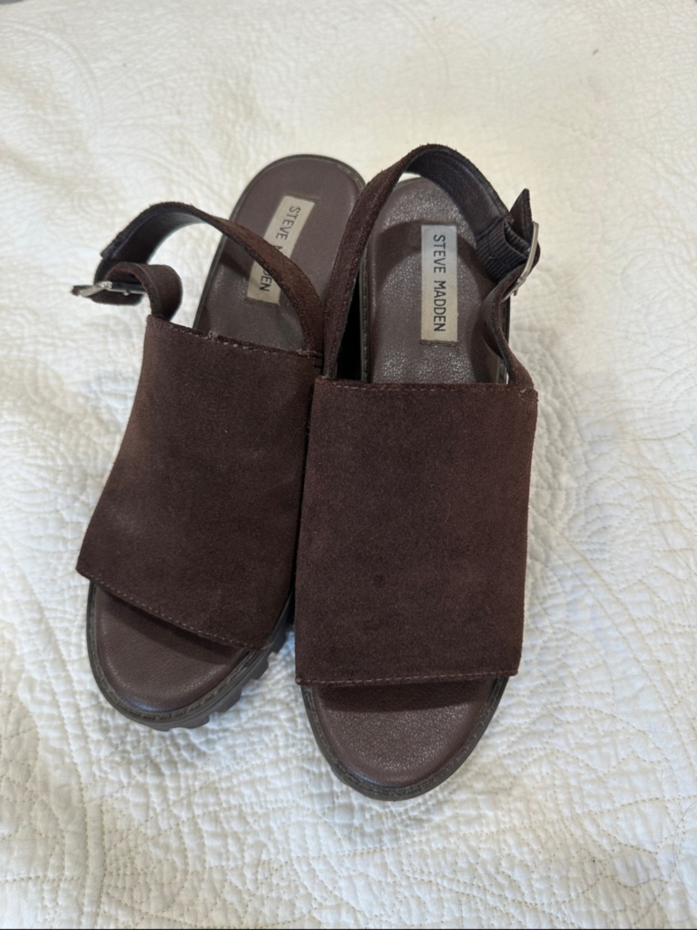 Steve Madden Dark Brown Suede Slingback Sandals